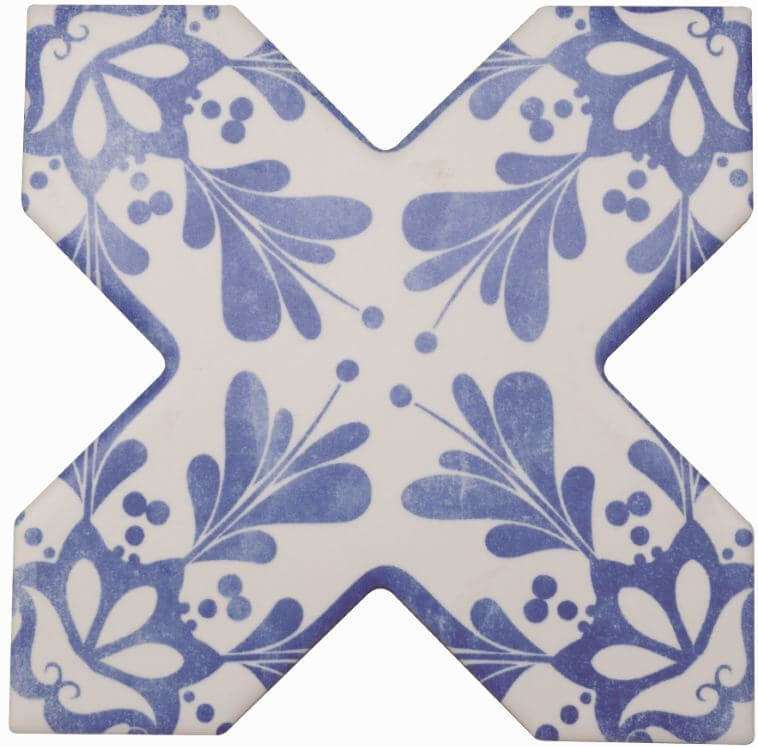 Декоративные элементы Cevica Becolors Cross Dec. Stencil Electric Blue, цвет синий, поверхность матовая, квадрат, 133x133