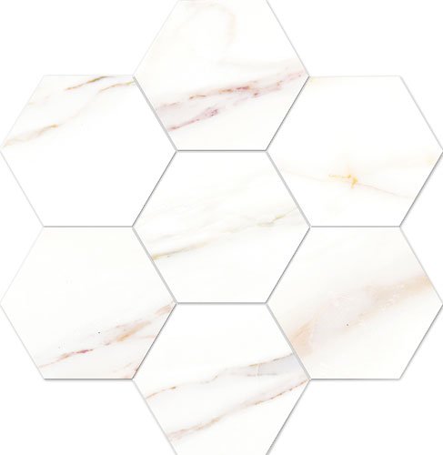 Мозаика Vallelunga Cava Esagona Satin 60008881, цвет белый, поверхность сатинированная, шестиугольник, 280x300