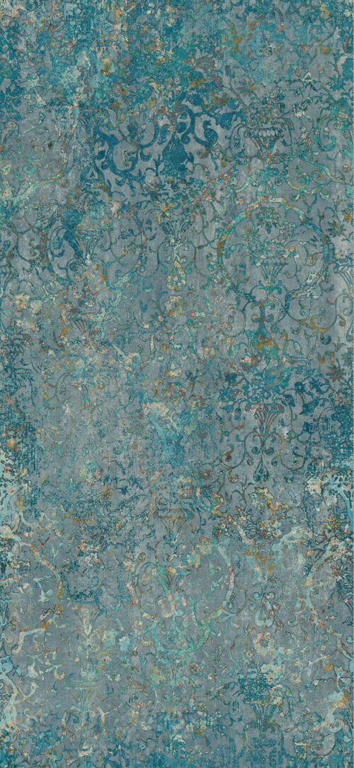 Широкоформатный керамогранит Naxos Bold Lastra Symphony 133497, цвет бирюзовый, поверхность матовая, прямоугольник, 1200x2600