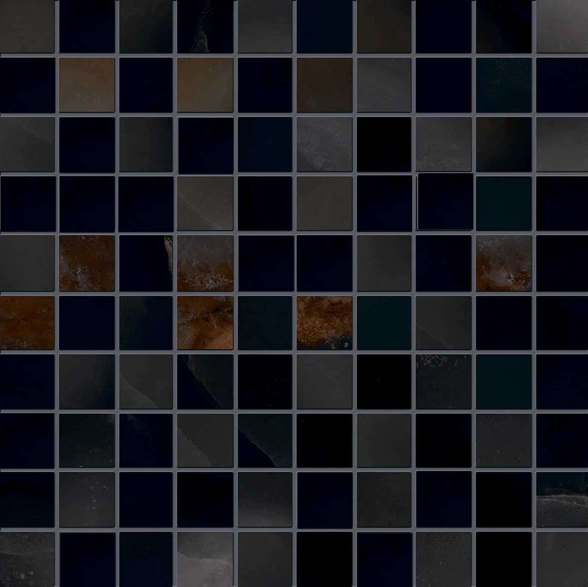 Мозаика Emilceramica (Acif) Tele Di Marmo Onyx Mosaico 3X3 Black Silk EKZ4, цвет чёрный, поверхность матовая, квадрат, 300x300