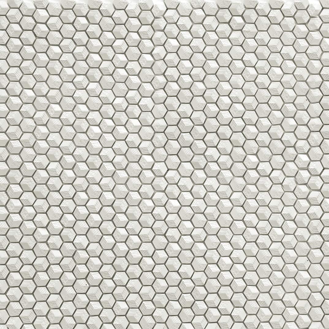 Мозаика Vallelunga Cube White Pixel 3900026, цвет белый, поверхность матовая, квадрат, 295x295