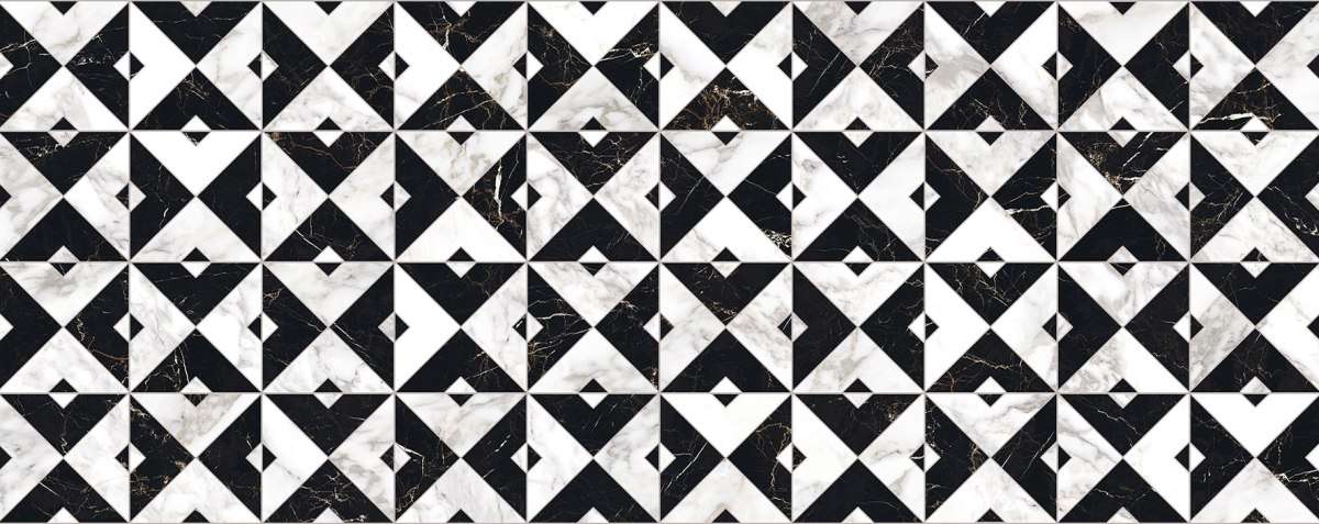 Керамическая плитка Porcelanosa Marmi Deco Cubik 100297174, цвет чёрно-белый, поверхность глянцевая, прямоугольник, 596x1500