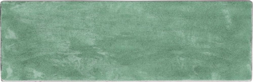 Керамическая плитка Harmony Riad Green/6,5X20 26079, цвет зелёный, поверхность структурированная, под кирпич, 65x200