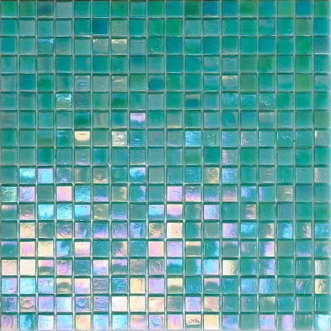 Мозаика Alma Mosaic Flicker NE29, цвет бирюзовый, поверхность глянцевая, квадрат, 150x150