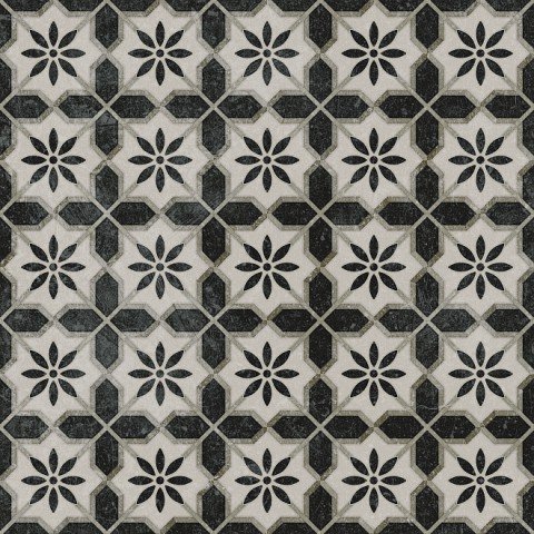 Декоративные элементы Kerama Marazzi Фреджио 1 черно-белый VT\A294\SG1544N, цвет чёрно-белый, поверхность матовая, квадрат, 200x200
