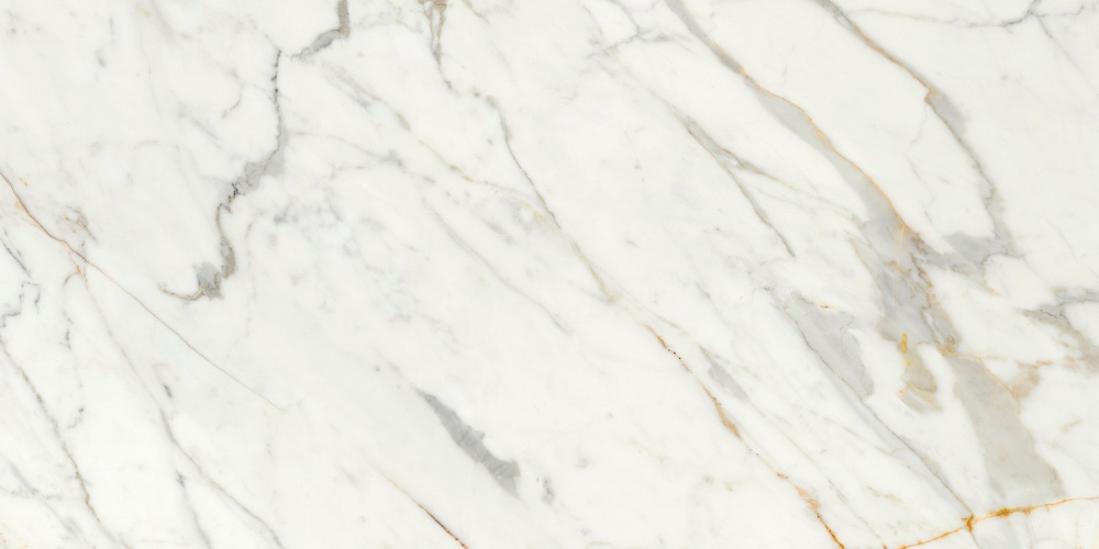 Керамогранит Ragno Incanto Calacatta Michelangelo Glossy Ret., цвет белый серый, поверхность глянцевая полированная, прямоугольник, 600x1200