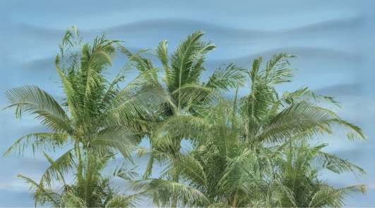 Декоративные элементы Ceradim Lagune Dec Palm Panno A, цвет разноцветный, поверхность глянцевая, прямоугольник, 250x450