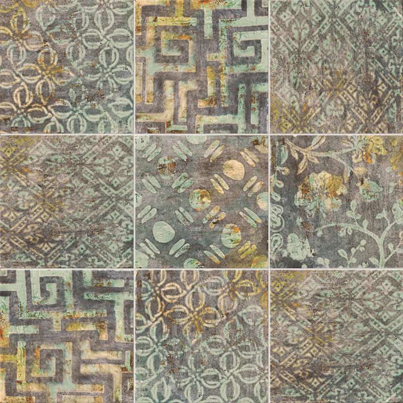 Декоративные элементы Mainzu Ravena Decor Pietro Blu, цвет разноцветный, поверхность матовая, квадрат, 200x200