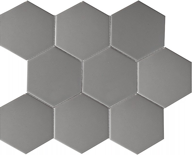 Мозаика Starmosaic Homework Hexagon Big Grey Matt, цвет серый, поверхность матовая, шестиугольник, 256x295