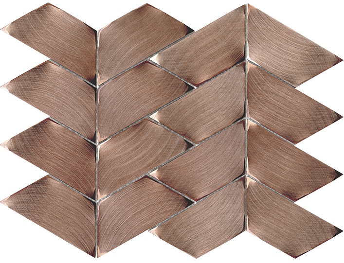 Мозаика L'Antic Colonial Gravity Aluminium Trace Copper L167013195, цвет коричневый, поверхность глянцевая, прямоугольник, 221x281