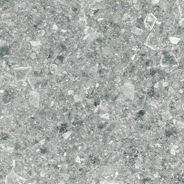 Керамогранит Pieza Ceramica Terrazzo Темно-Серый Неполир TR026060N, цвет серый, поверхность матовая, квадрат, 600x600