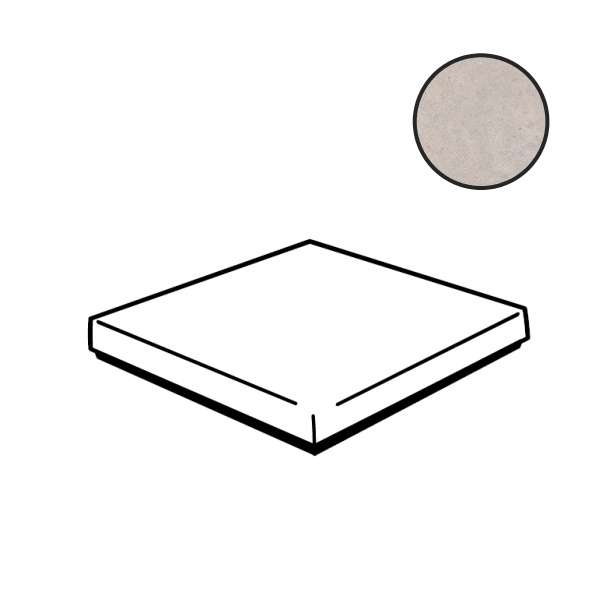 Ступени Caesar Materica Polvere Scalino Angolare, цвет серый, поверхность матовая, квадрат, 330x330