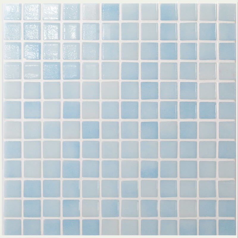 Мозаика Vidrepur Colors № 510 (На Бумаге), цвет голубой, поверхность глянцевая, квадрат, 317x317
