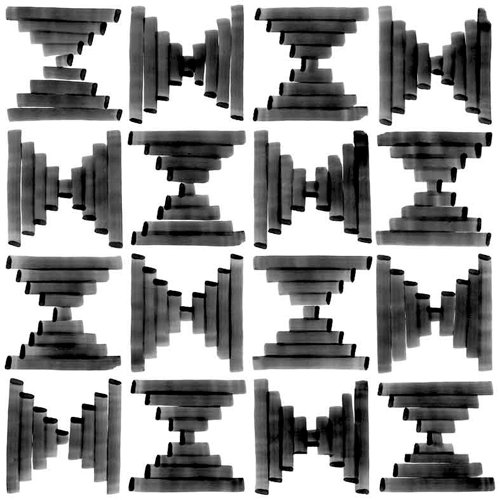 Декоративные элементы Vives Vodevil Wilder Sombra, цвет чёрно-белый, поверхность матовая, квадрат, 200x200