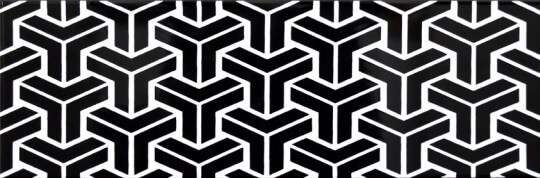 Декоративные элементы Heralgi Patchwork Dec.2 Black, цвет чёрно-белый, поверхность глянцевая, прямоугольник, 100x300