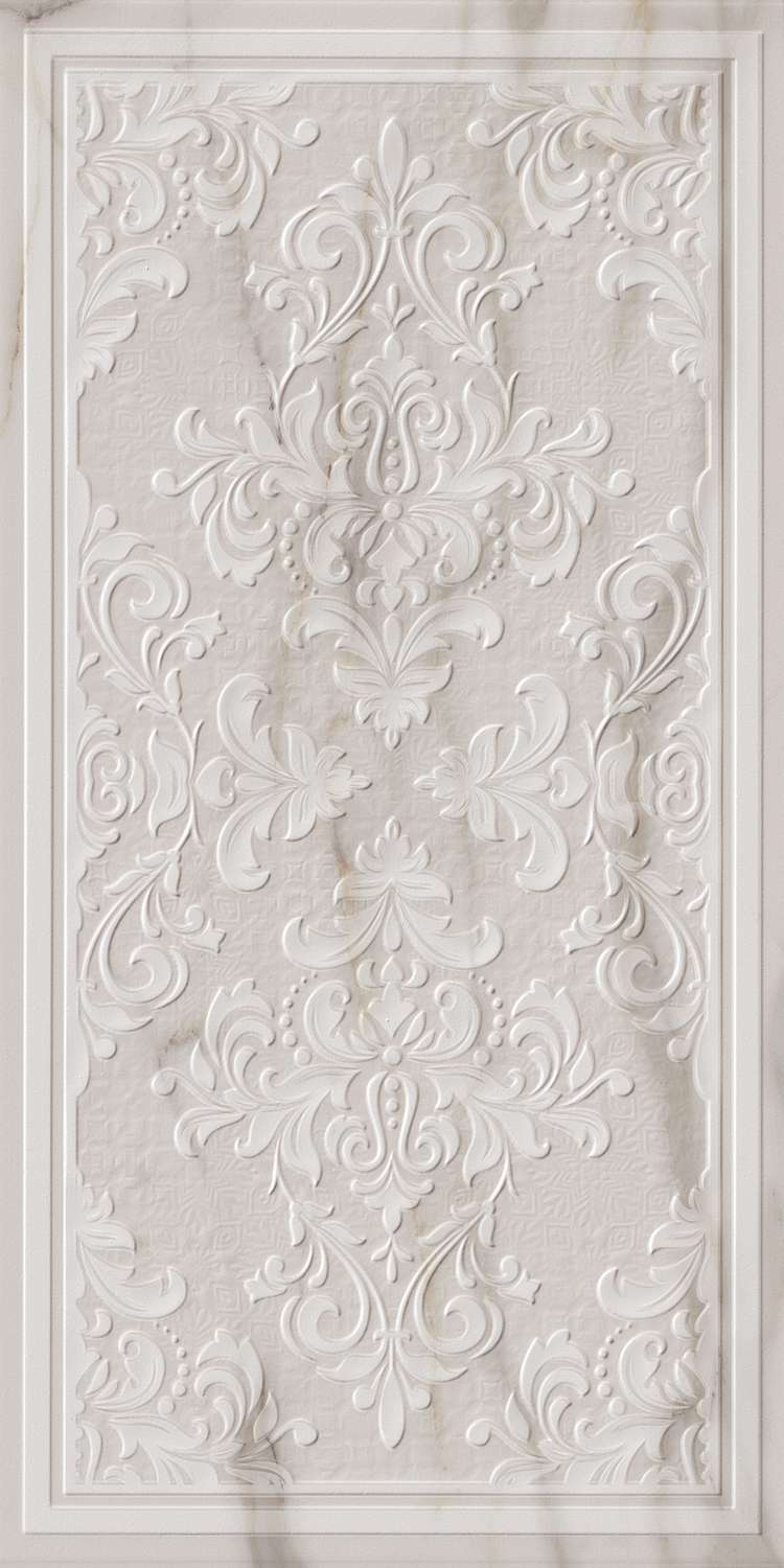 Декоративные элементы Italon Charme Evo Calacatta Inserto Broccato 610080000197, цвет белый, поверхность патинированная, прямоугольник, 300x600