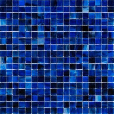 Мозаика Alma Mosaic Smalto SM40, цвет синий, поверхность глянцевая, квадрат, 150x150