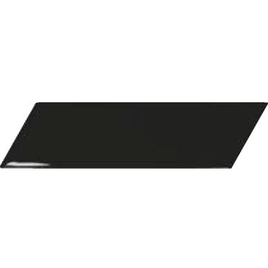Керамическая плитка Equipe Chevron Wall Black Left 23356, цвет чёрный тёмный, поверхность глянцевая, шеврон, 52x186