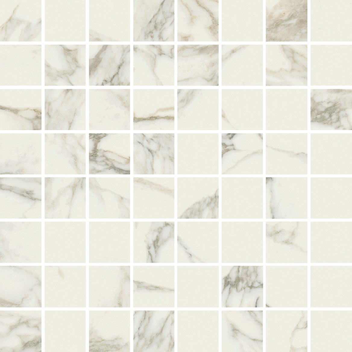Мозаика Italon Charme Deluxe Arabescato Mosaico Lux 610110000631, цвет белый, поверхность полированная, квадрат, 292x292