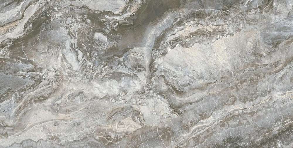 Керамогранит Ecoceramic Hermitage Silver, цвет серый, поверхность полированная, прямоугольник, 600x1200