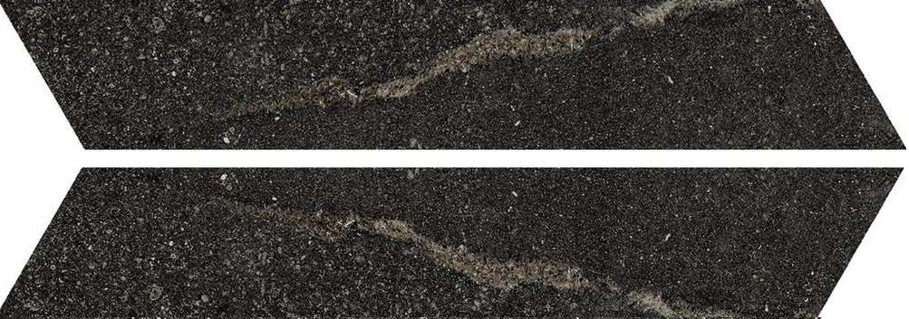 Керамогранит Piemme Ibla Chevron Nera Lap 4019, цвет чёрный, поверхность лаппатированная, шеврон, 100x530