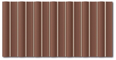 Керамическая плитка Wow Faces Bars Henna 133424, цвет терракотовый, поверхность матовая 3d (объёмная), кабанчик, 125x250