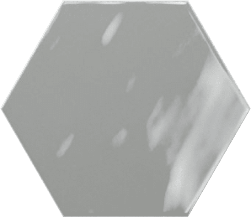 Керамическая плитка Ribesalbes Hex Grey Glossy, цвет серый, поверхность глянцевая, шестиугольник, 150x173