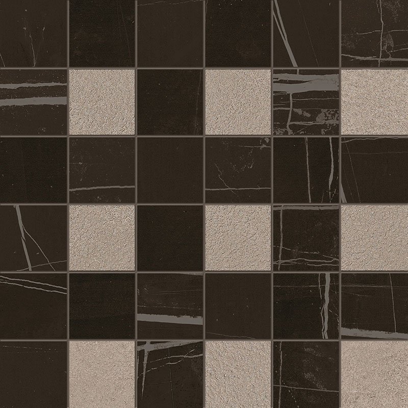 Мозаика La Faenza MK.TREX 30 3MIX, цвет чёрный, поверхность матовая, квадрат, 300x300