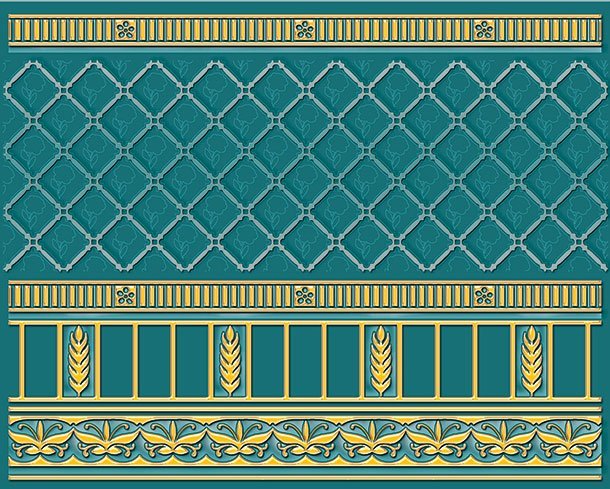 Бордюры Ceramique Imperiale Воспоминание 05-01-1-93-03-72-886-0, цвет бирюзовый, поверхность матовая, прямоугольник, 200x250