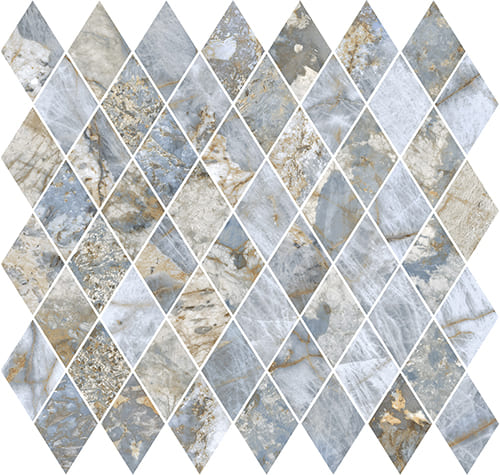 Мозаика La Fabbrica Gemstone Rombo Ocean Lap 179151, цвет голубой, поверхность лаппатированная, ромб, 300x300