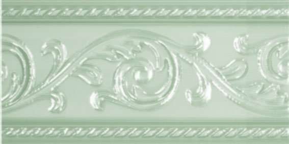 Бордюры Carmen Cenefa Yara Verde Pastel, цвет зелёный, поверхность глянцевая, прямоугольник, 75x150