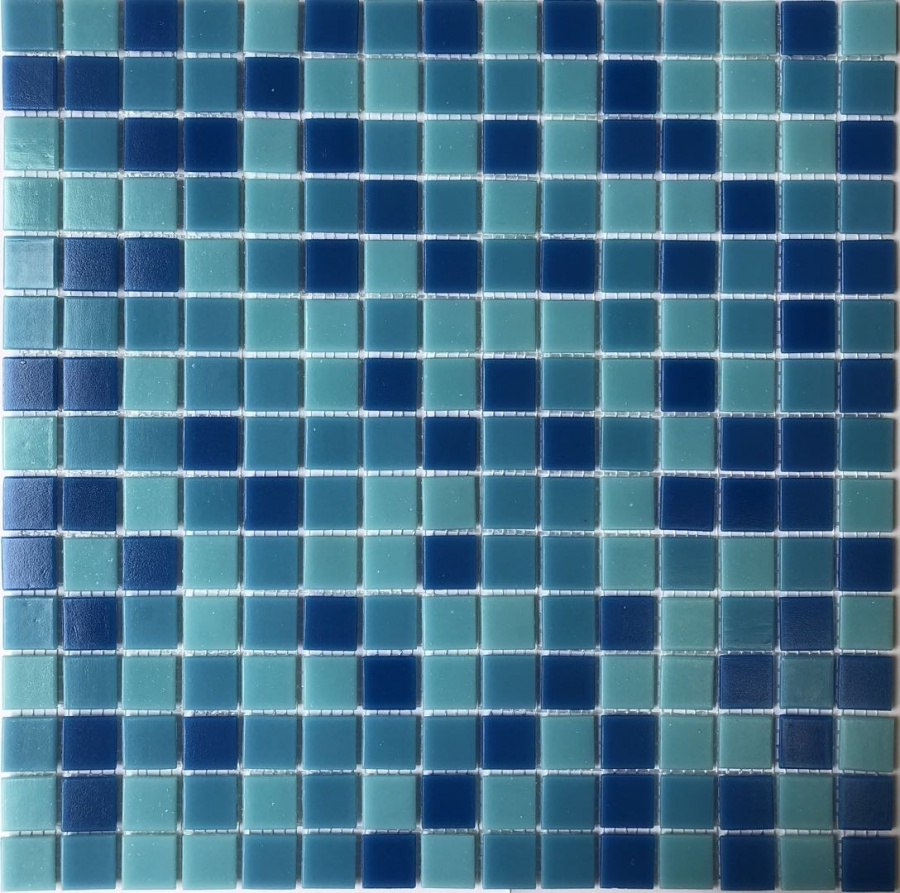 Мозаика Pixel Mosaic Мозаика из стекла PIX102, цвет синий, поверхность глянцевая, квадрат, 316x316