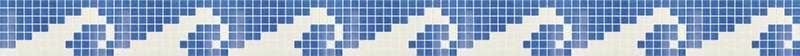 Бордюры Alma Mosaic Бордюры BE117(m), цвет белый синий, поверхность глянцевая, прямоугольник, 150x305