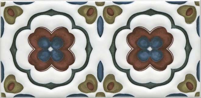 Бордюры Kerama Marazzi Декор Клемансо орнамент STG\B617\16000, цвет разноцветный, поверхность глянцевая, прямоугольник, 74x150