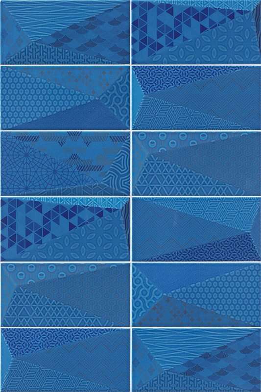 Керамическая плитка Mainzu Diamond Fancy Spahire, цвет синий, поверхность глянцевая, кабанчик, 100x200