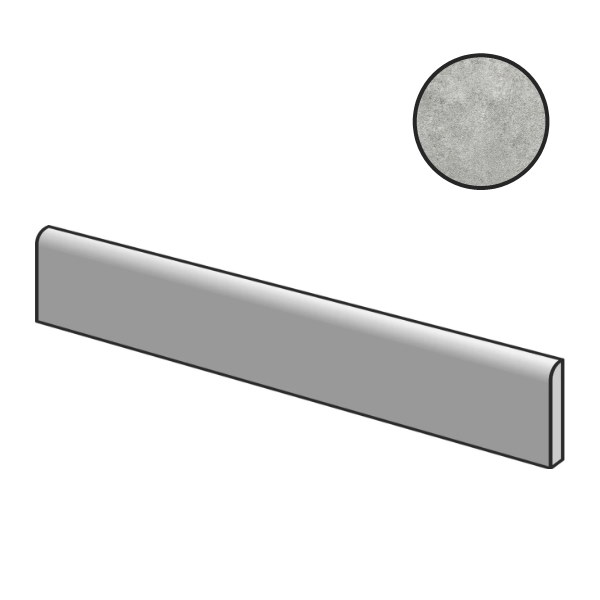 Бордюры Piemme Concrete Batt Light Grey Nat 00991, цвет серый, поверхность матовая, прямоугольник, 80x600
