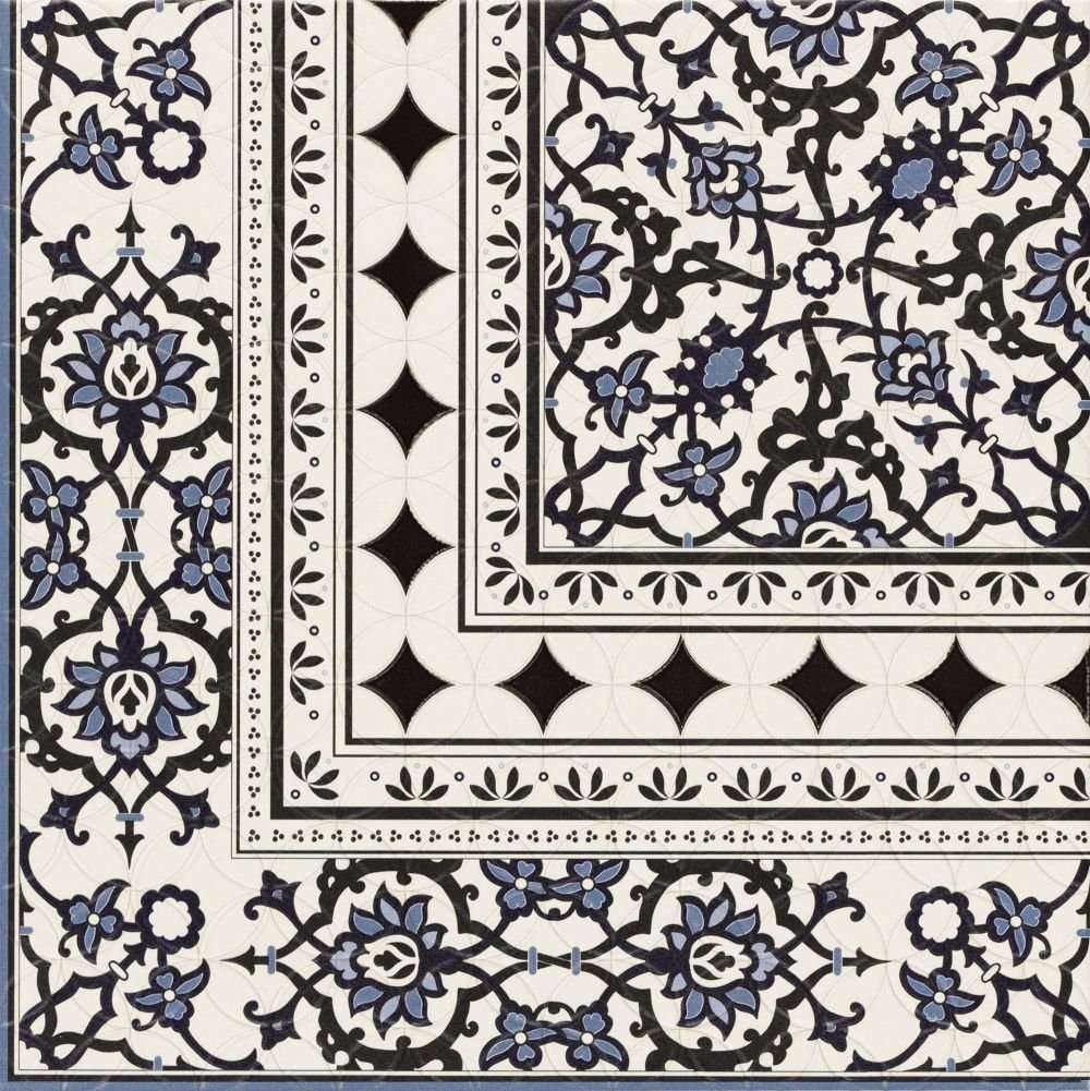 Декоративные элементы Realonda Orly Deco Esquina, цвет чёрно-белый, поверхность сатинированная, квадрат, 440x440