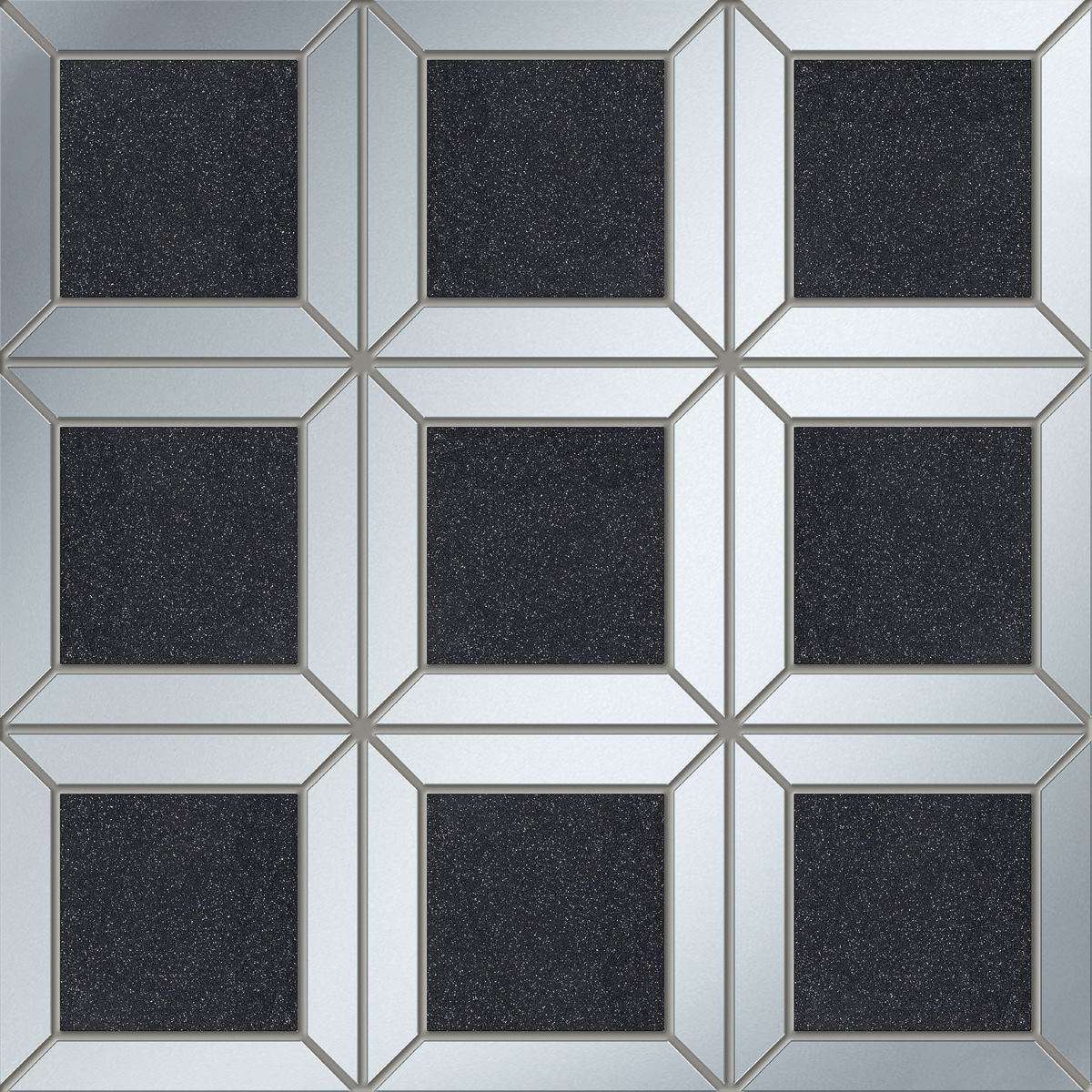 Мозаика Maciej Zien Lucid Square Black, цвет чёрный, поверхность матовая, квадрат, 298x298