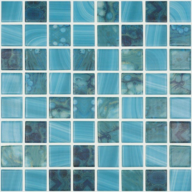 Мозаика Vidrepur Nature Sky (чип 38x38 мм) № 5707 Matt, цвет голубой, поверхность матовая, квадрат, 317x317