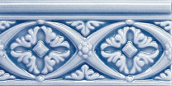 Бордюры Adex ADMO4001 Relieve Bizantino C/C Azul Oscuro, цвет синий, поверхность глянцевая, прямоугольник, 75x150