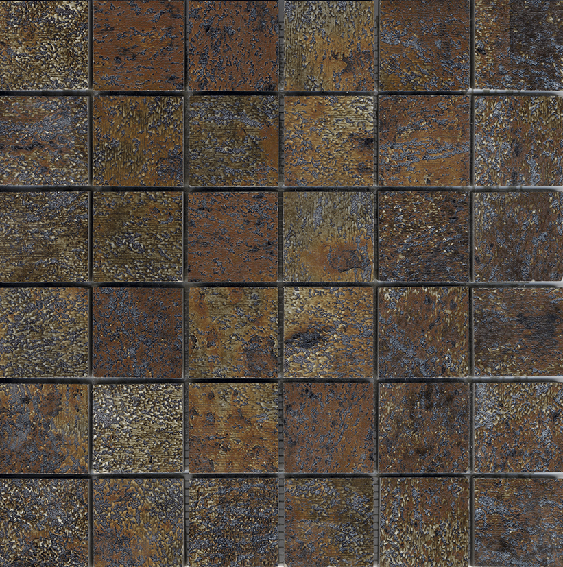 Мозаика Aparici Ferrum Copper Natural Mosaic 5X5, цвет коричневый, поверхность матовая, квадрат, 298x298