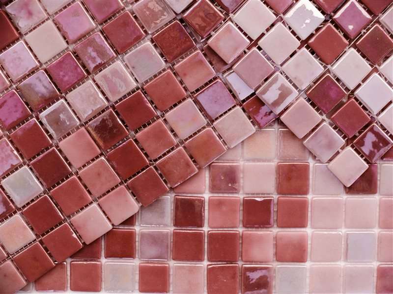 Мозаика Mosavit Acquaris Carmin, цвет розовый, поверхность глянцевая, квадрат, 316x316