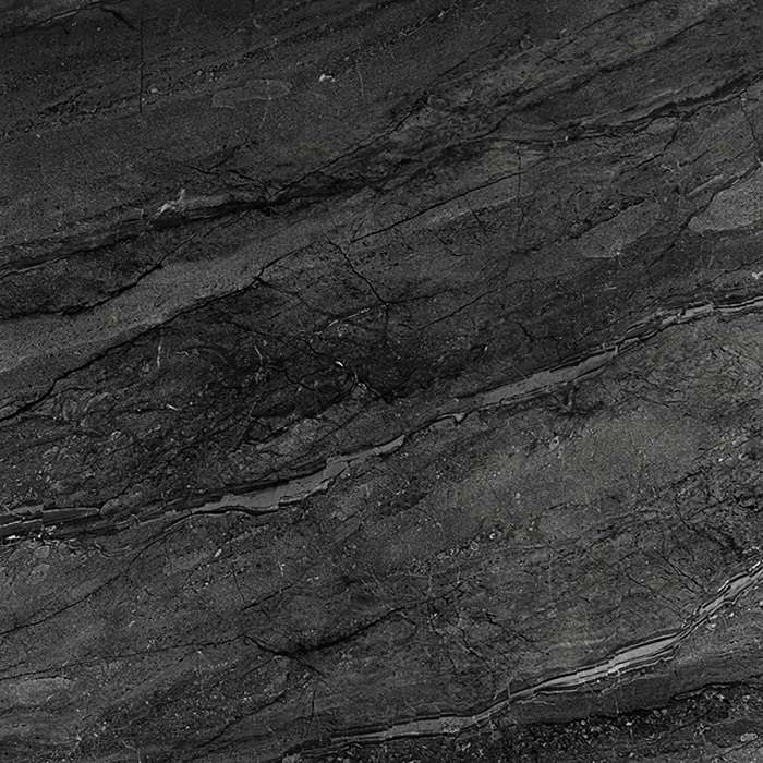 Широкоформатный керамогранит Prissmacer Porcesshine Milos Black, цвет чёрный, поверхность глянцевая полированная, квадрат, 1200x1200