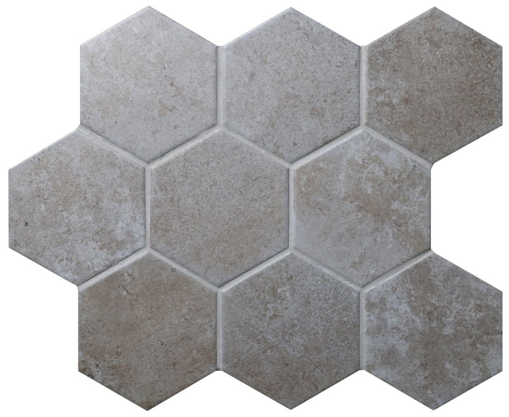 Мозаика Bonaparte Agate Grey, цвет серый, поверхность матовая, шестиугольник, 256x295