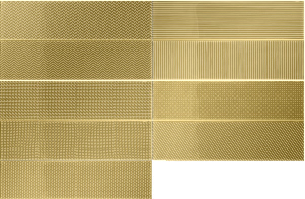 Декоративные элементы Wow Gradient Decor Gold Gloss 109170, цвет жёлтый, поверхность глянцевая, прямоугольник, 75x300