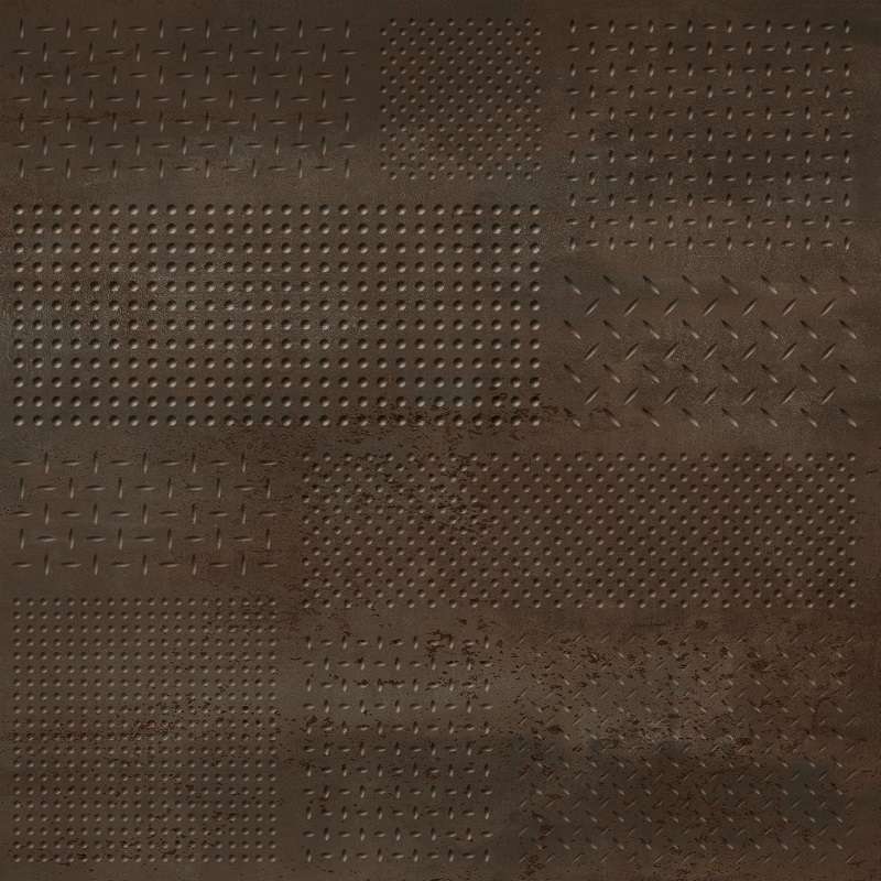 Декоративные элементы Novabell Forge Struttura Metal Mix Bronzo Rett FRG 610R, цвет коричневый, поверхность матовая структурированная, квадрат, 600x600