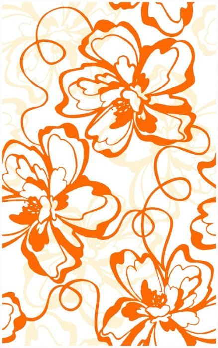Вставки Нефрит керамика Кураж 2 04-01-1-09-00-35-050-0, цвет оранжевый, поверхность глянцевая, прямоугольник, 250x400