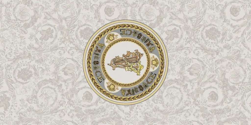 Декоративные элементы Versace Icons Virtus Gala White G0028346, цвет белый золотой, поверхность матовая, прямоугольник, 600x1200