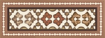 Вставки Ceranosa Inserto Samarkanda, цвет коричневый, поверхность глянцевая, прямоугольник, 80x220
