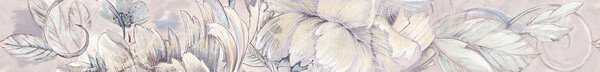 Бордюры Керлайф Delicato Bouquet Perla, цвет серый, поверхность матовая, прямоугольник, 75x630